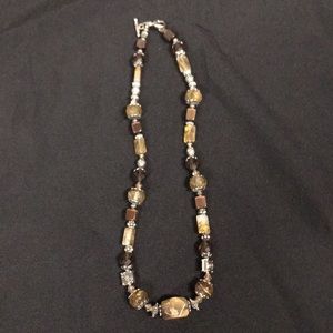 Beaded necklace in the hues of browns